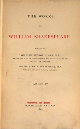 The works of William Shakespeare : in nine volumes, VI