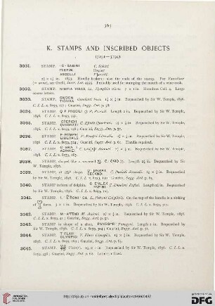K: Stamps and inscribed objects