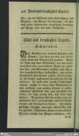 Fünf und dreyßigstes Capitel. Schwindel