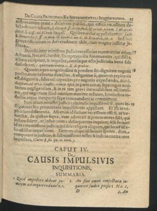 Caput IV. De Causis Impulsivis Inquisitionis.