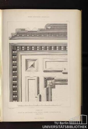 Der Innere Ausbau. Tafel 157. Berlin. Decke im Chefzimmer Jacob Ravené Wallstrasse 93. Details zu Tafel 156.