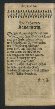 Die Anhaltende Kananiterin.