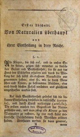 D. Joh. Fr. Blumenbach's Prof. zu Göttingen und Königl. Großbrit. Hofraths Handbuch der Naturgeschichte
