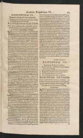 Responsum VII. - VIII.