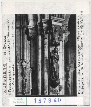 Nürnberg, St. Sebald:nördl. Seitenschiff, Pfeilerstatue, Hl. Kunigunde