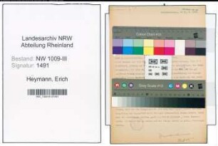 Entnazifizierung Erich Heymann , geb. 21.06.1905 ()