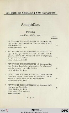 Antiquitäten (Nr. 1-209)