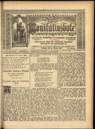 Erste Ausgabe vom Sonntag, den 10. Oktober 1909.