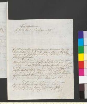 Brief von Mannlich, Johann Christian von an Goethe, Johann Wolfgang von