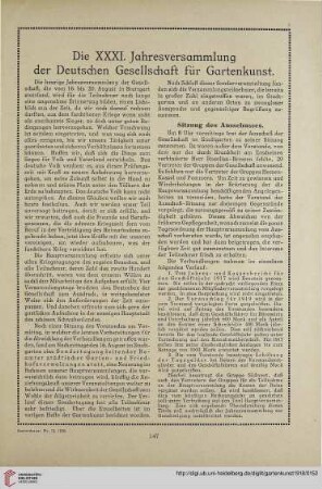 31: Die XXXI. Jahresversammlung der Deutschen Gesellschaft für Gartenkunst