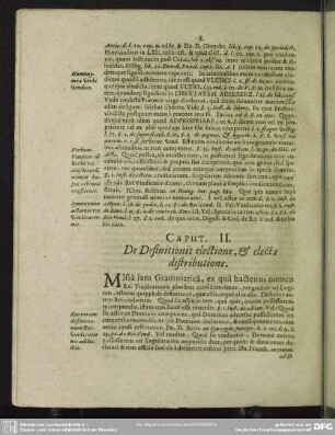 Caput. II. De Definitionis electione, & electae distributione