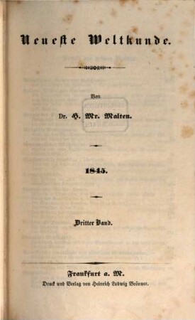 Neueste Weltkunde. 1845,3/4, 1845,3/4