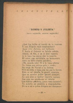 "Romeo y Julieta" : (Acto segundo, escena segunda)