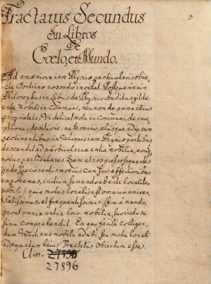In Aristotelis libros de coelo, de generatione, de meteoris, de anima, de metaphysica - BSB Clm 27896