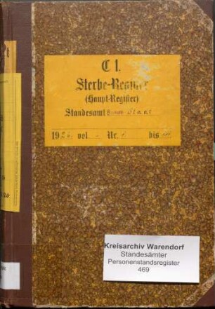 Sterberegister des Standesamtes Beckum-Stadt von 1926 (Urkunden-Nr. 1-111)