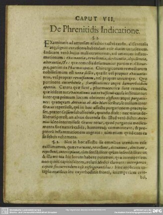 Caput VII. De Phrenitidis Indicatione