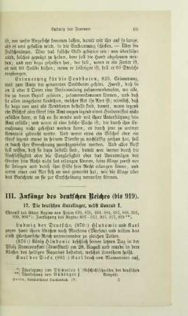 III. Anfänge des deutschen Reiches (bis 919)