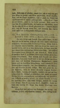 87. Der spanische Erbfolgekrieg 1701 - 1714. - Joseph 1. 1705 - 1711. - Karl 6. 1711 - 1740