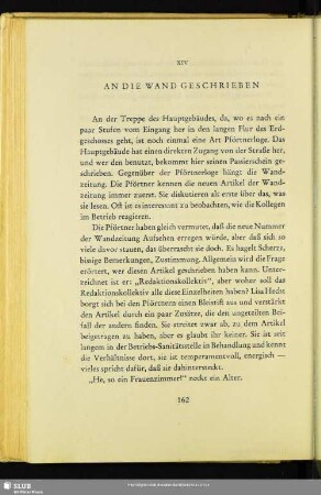 XIV. An Die Wand Geschrieben