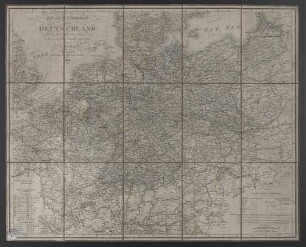 Post- und Eisenbahnkarte von Deutschland und den benachbarten Laendern