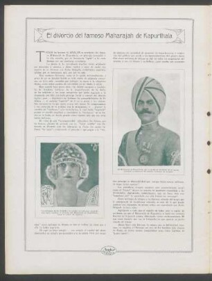 El divorcio del famoso Maharajah de Kapurthala
