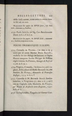 535-544, Poetes Dramatiques Italiens
