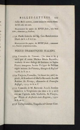 535-544, Poetes Dramatiques Italiens