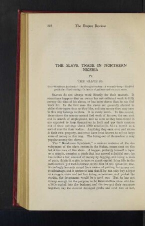 The Slave Trade in Northern Nigeria. IV.