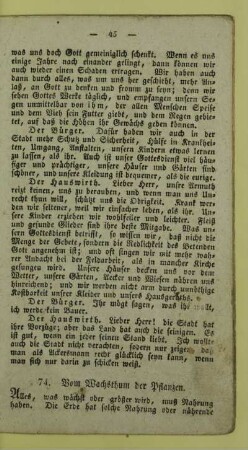 74. Vom Wachsthum der Pflanzen