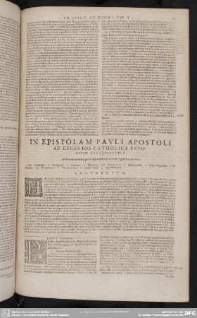 In Epistolam Pauli Ad Apostoli Ad Ephesios Catholica Expositio Ecclesiastica