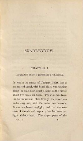 Snarleyyow, or The dog fiend : in three volumes, 1