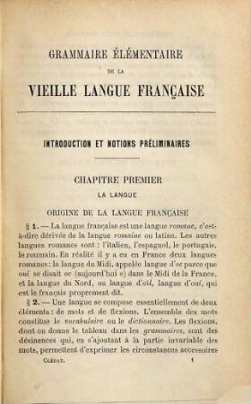 Grammaire élémentaire de la vieille langue française