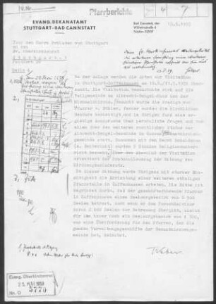 Zuffenhausen: Visitationsberichte mit Pfarrbericht 1959