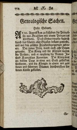 Genealogische Sachen.