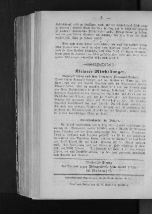 Mitteilung: Vorstands=Sitzung