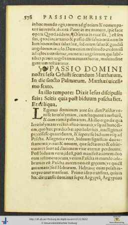 Passio Domini nostri Iesu Christi secundum Matthæum