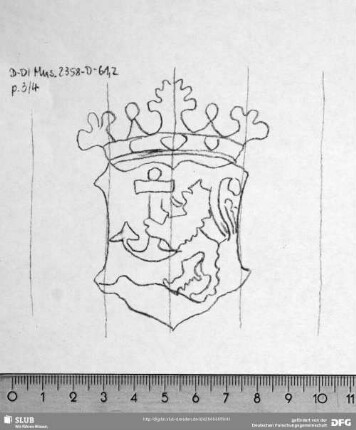 W-Dl-538 Löwe + Anker im Schild (gekrönt)