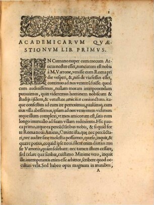 Academicarum quaestionum liber I