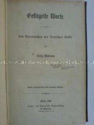 Zitate und geflügelte Worte