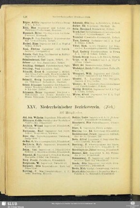 XXV. Niederrheinischer Bezirksverein.