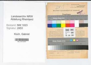 Entnazifizierung Gabriel Koch , geb. 04.03.1907 (Landesinspektor)