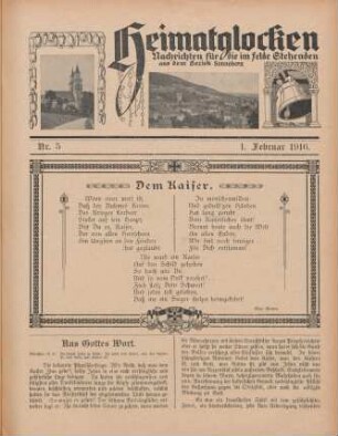 5.1916: Heimatglocken