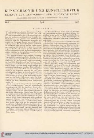 Heft 1 (April 1927)