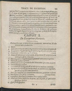 Caput I. De Exceptione solutionis