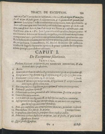 Caput I. De Exceptione solutionis