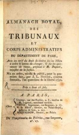 Almanach royal des tribunaux