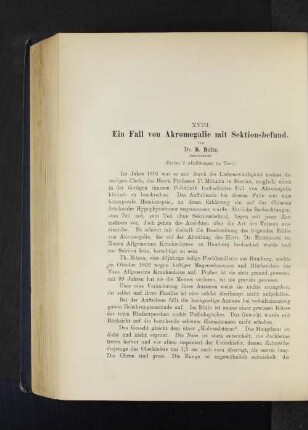 XVIII. Ein Fall von Akromegalie mit Sektionsbefund.