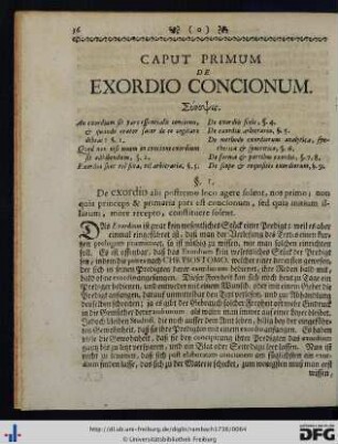 Caput Primum De Exordio Concionum.