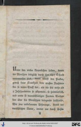 Über die Mittel die venerische Ansteckung unmöglich zu machen.