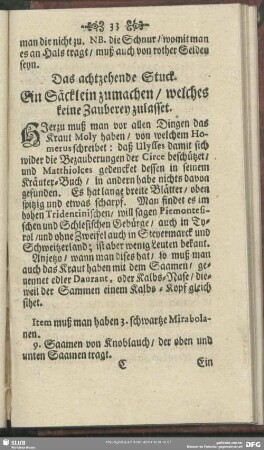 Das achtzehende Stuck. Ein Säcklein zumachen, welches keine Zauberey zulasset